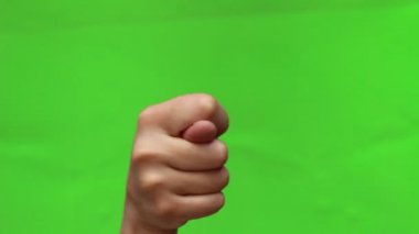 Bir hafif müstehcen jest incir işarettir. El hareketi. İzole. Yeşil ekran Chromakey