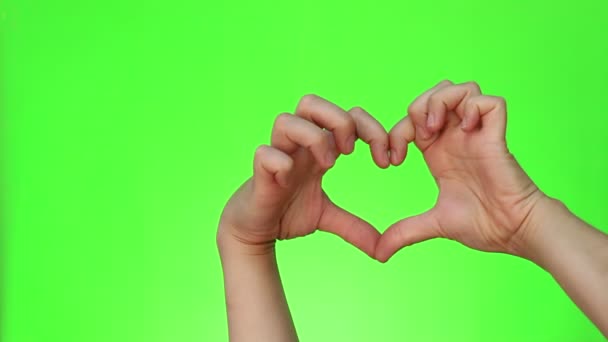 Hand Heart Person Forms Heart Shape Using Fingers Two Handed — Stock Video