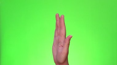 Çak bir beşlik. İki jest uzattı. Chromakey. Yeşil ekran. İzole
