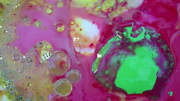 Abstract Kleurrijk Inkt Vloeibare Verf Ontploffen Diffusion Psychedelische Explosie Motion — Stockvideo