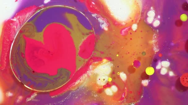 Hippiler Renkler Kalp Soyut Sıvı Çok Renkli Doku Psychedelic Kabarcıklar — Stok video