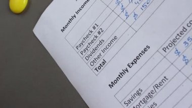 Ev aylık giderleri denetim listesi. Aylık giderleri. Mortgage, Kiralık, emlak vergileri, tabakaları ücreti, ev sigortası, faturalar (kablo, hücre, elektrik, su), araba kredisi ödeme, hayat sigortası, banka ücretleri, borç ödemeleri