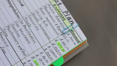 Aile bütçesine. Para tasarrufu. Ne kadar para geliyor var ve nasıl bu para harcanan bir bütçe gösterir