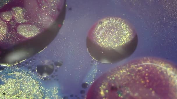 Argent Brillants Flux Peinture Liquide Contexte Abstrait Macro Motion Encre — Video