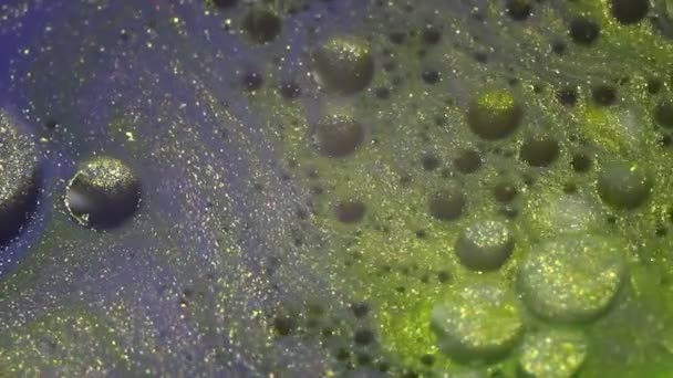 Gold Flüssig Glitzernde Farbblasen Abstrakter Hintergrund Fließt Eine Wirklich Schöne — Stockvideo