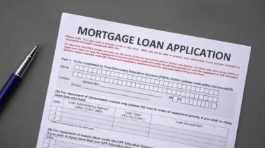 Mortgage kredi başvuru formu. Kredi başvurusu bir kağıt sayfası