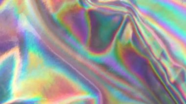 Holografik yanardöner renk buruşuk folyo. Birden fazla renk ile holografik dijital buruşuk soyut folyo doku