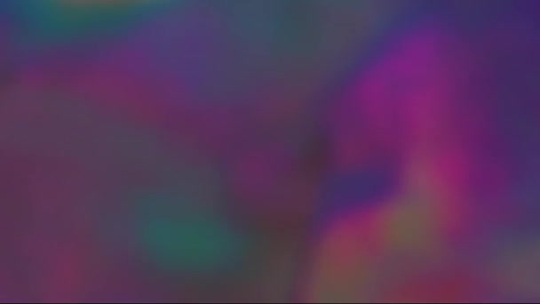 Verschwommene Abstrakte Irisierende Holographische Folie Hintergrund — Stockvideo