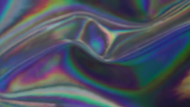 Kleurrijke Holografische Achtergrond Moderne Folie Futuristische Wazig Sjabloon Neon Pastel — Stockvideo