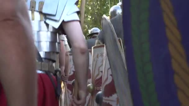 Roman Legion Military Ancient Rome Roman Military Cadence March Soldiers — Stock Video