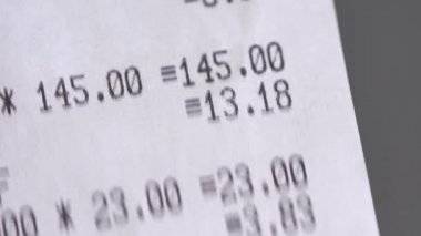 Süpermarketten gelen bir kağıt makbuzu. 