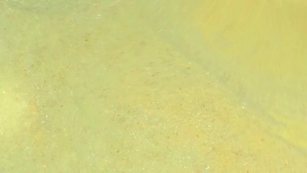 Kleurrijke Vloeistoffen Beweging Geel Gouden Kleuren Abstract Glitter Achtergrond Surrealistische — Stockvideo