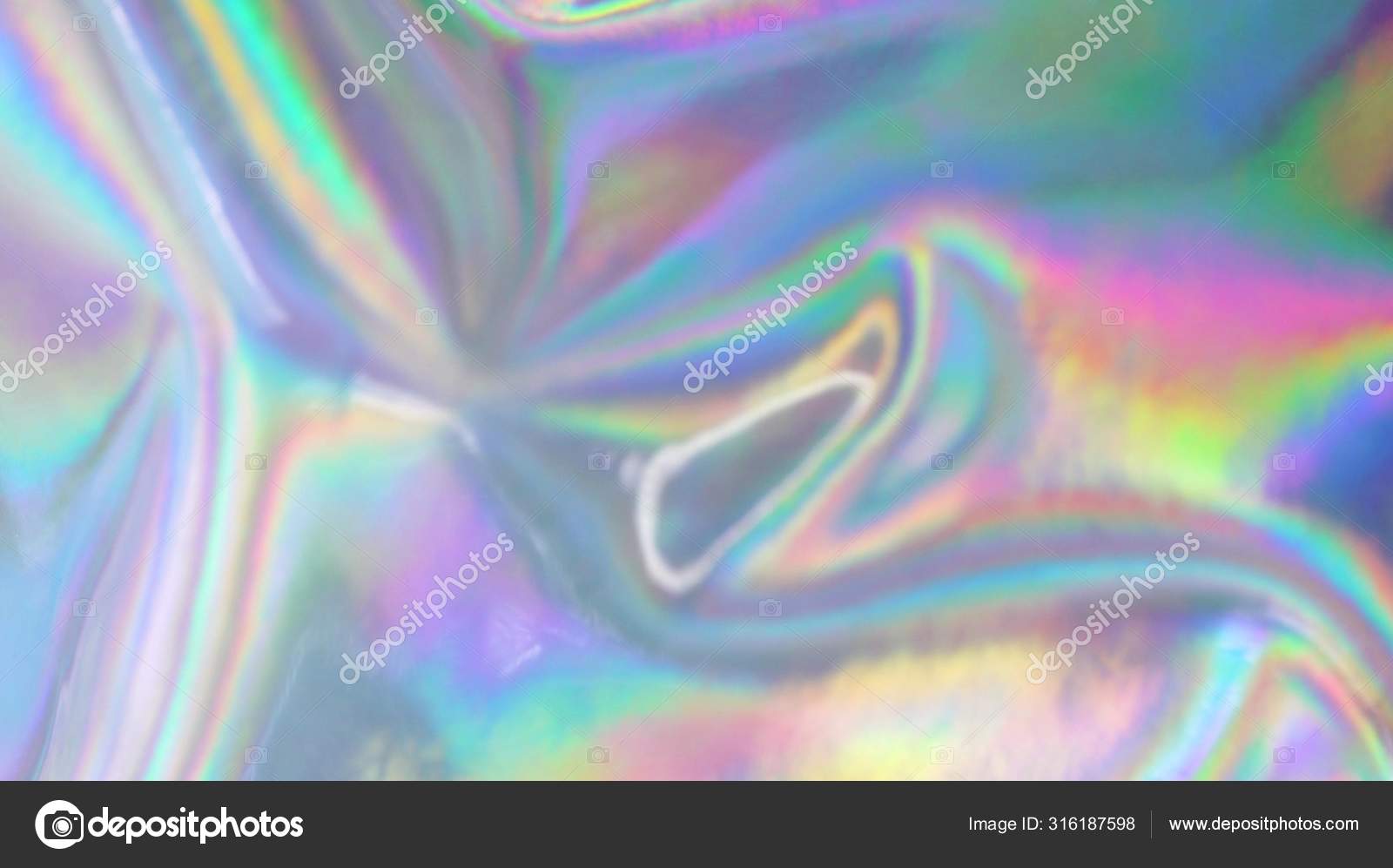 Pastel Silver Holographic Foil Abstract Rainbow Rotating