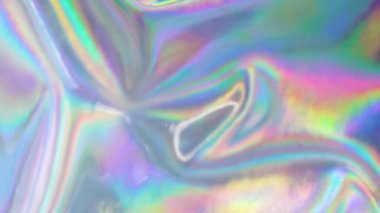 Pastel gümüş holografik folyo, soyut gökkuşağı dönen arka plan, canlı metalik doku, moda yüzeyi, yansıma, 3d Efekti