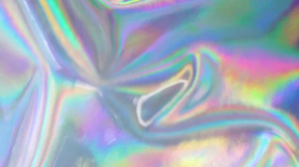 Feuille Holographique Argentée Pastel Fond Abstrait Arc Ciel Rotatif Texture — Photo