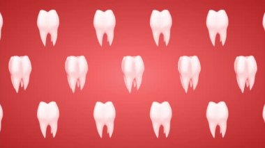 3D animasyonlu diş döndürme arka plan. Döngü, alfa kanalı.