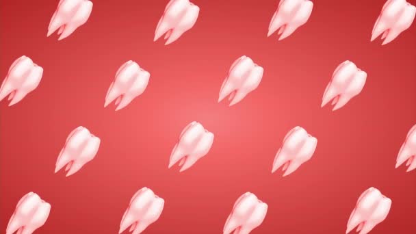 3D geanimeerde tand rotatie achtergrond. Lus, alpha-kanaal. — Stockvideo