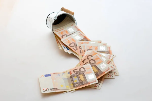 ユーロの紙幣の山 — ストック写真