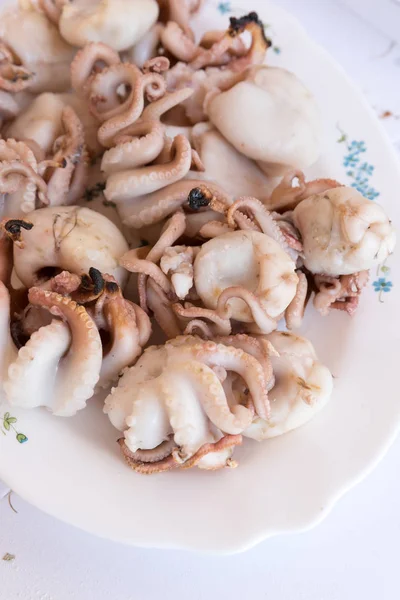 Cooking Grilled Polyps — Stock Photo, Image