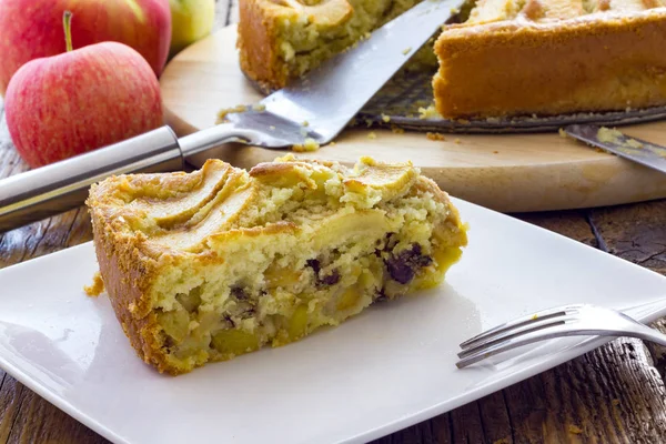 Tarte Aux Pommes Savoureuse Maison — Photo