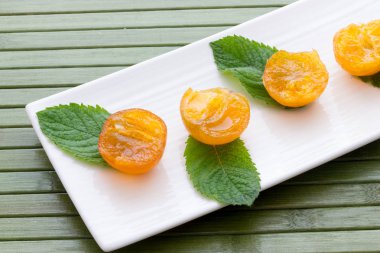 Mandarin clementines görünümü şekerlenmiş