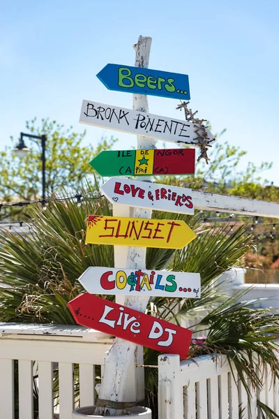 Colorful Signposts Harbor — Stock Photo, Image