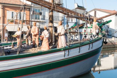 Doğum sahnesi Cesenatico liman İtalya