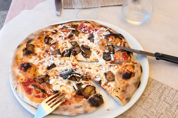 Pizza Norma Vista Sabor — Fotografia de Stock