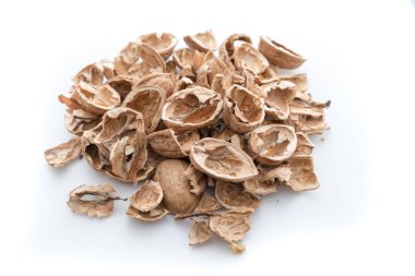 Kabukları nutshells yığını