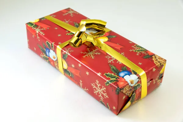 Gift Red Box Closeup — Stock Photo, Image