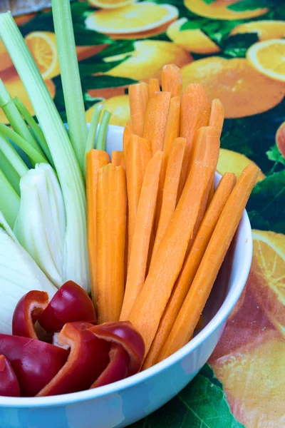 Vegetable Pinzimonio Basket View — Stock Photo, Image