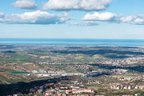 Panorama Van Heuvels Van San Marino Rimini — Stockfoto