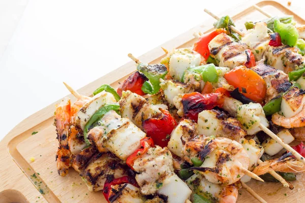 Pesce Verdure Kebab — Foto Stock