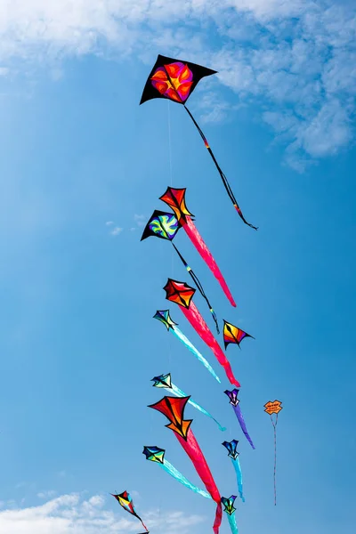 Kites Blue Sky White Clouds — Stock Photo, Image