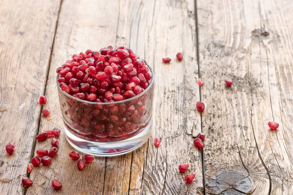Pomegranate red grains view
