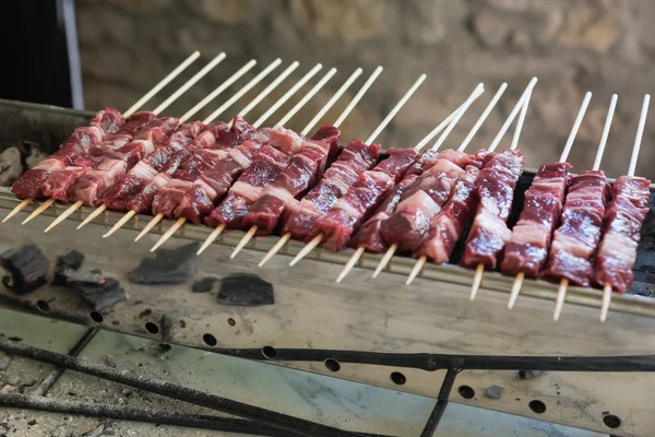 Gătit Abruzzesi Arrosticini View — Fotografie, imagine de stoc