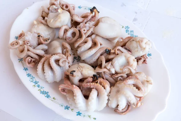 Cooking the grilled polyps — Stock Photo, Image