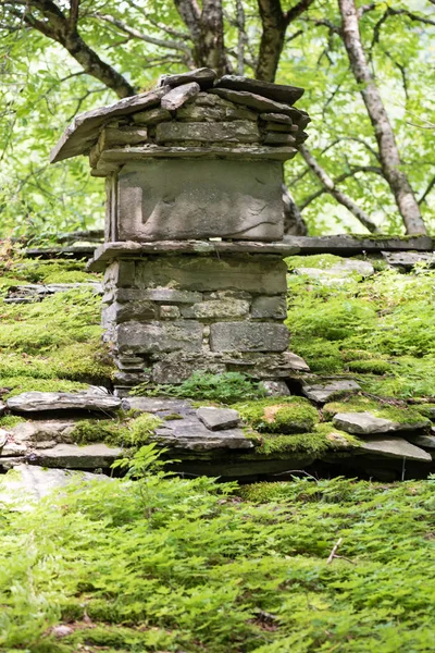 Stone buildings in the woods — Stock Photo, Image