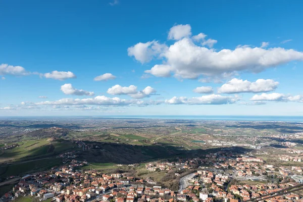 Panorama of the hills of San Marino Rimini — Stock Photo, Image