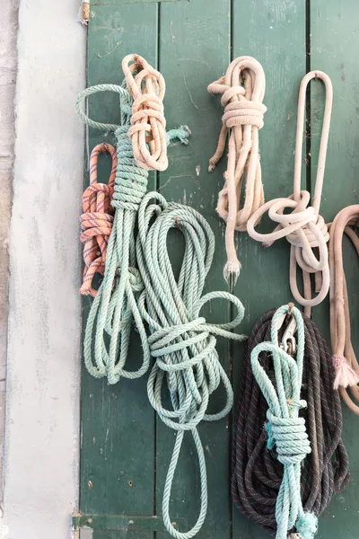 Ropes of different colors view — Stock Photo, Image