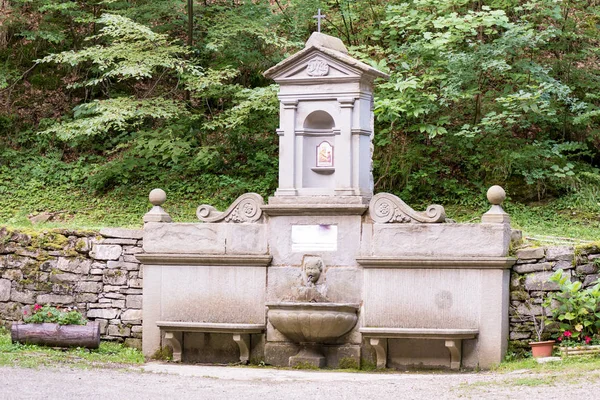 Fontaine en pierre dans les bois — Photo
