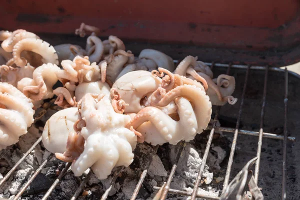 Cozinhar os pólipos grelhados — Fotografia de Stock