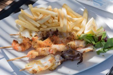 Squid şiş yakın yukarı