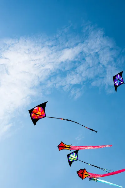 Kites with blue sky and white clouds — Stock Photo, Image