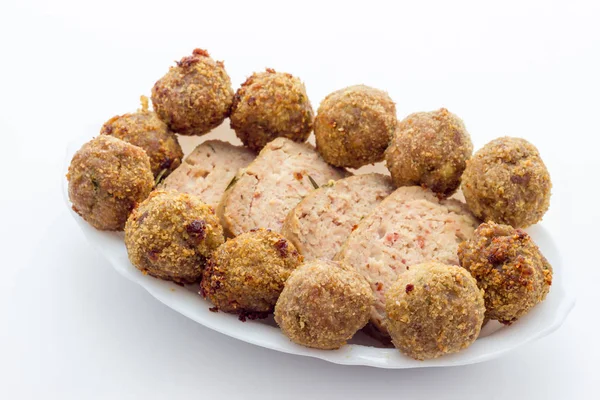 Albóndigas Carne Frita Aceite — Foto de Stock