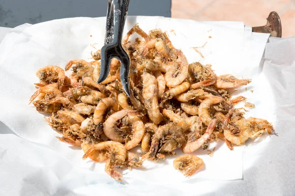 Tasty fried shrimp view — Stock Photo, Image