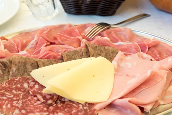 Cold Cuts Mixed Cheeses — Stock Photo, Image