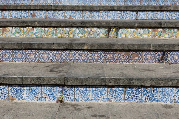 Escadaria Com Telhas Cerâmica Policromada Caltagirone Sicilia — Fotografia de Stock