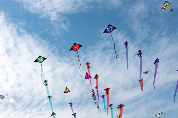 Kites Blue Sky White Clouds — Stock Photo, Image