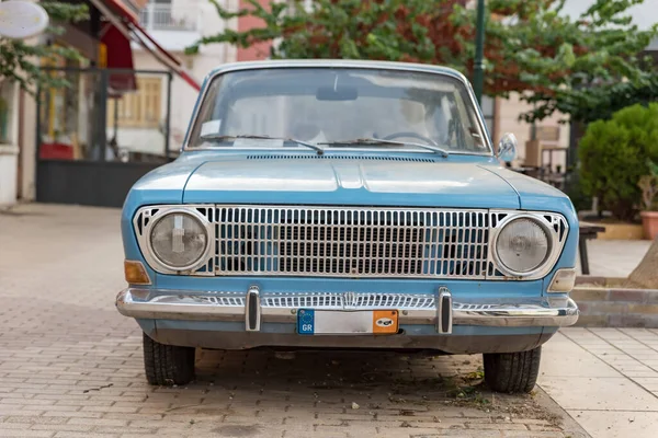 Vintage Luz Azul Coche Vista Frontal — Foto de Stock